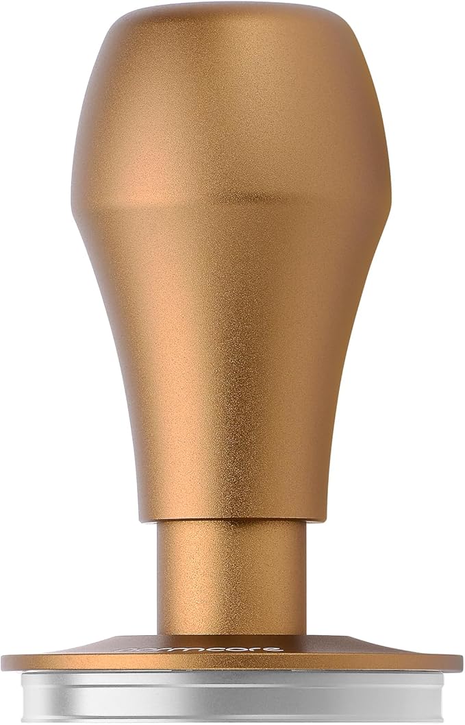 Normcore 58.5mm Spring Loaded Coffee Tamper V4.1 with Click Feedback, Flat Base Espresso Tamper Compatible with 58mm Portafilters, Bronze
