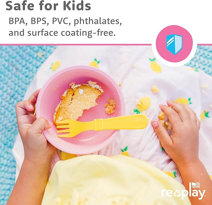 Re-Play 12 Oz. Toddler Bowls for Snack and Everyday Dining - Dishwasher and Microwave Safe - Made in USA - Set of 3-5.75" x 5.75" x 2" - Princess