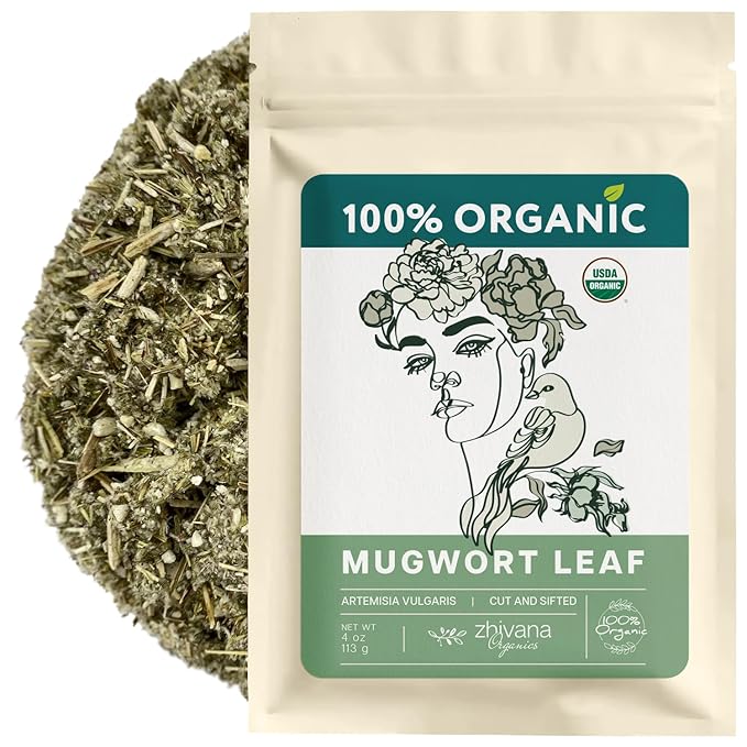 Mugwort Tea Organic Loose Leaf (4oz) – Mugwort Herb - Artemisia Hierba Seca Organica – Dried Mugwart Leaves