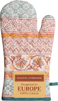Maison d' Hermine Oven Gloves 100% Cotton Oven Mitt 7" x 13" with Loop Heat Resistant, BBQ, Cooking Gloves, Baking, Grilling, Kitchen, Handling Hot Pans (Pack of 1, Nila)