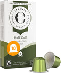 Cru Kafe USDA Organic Half Caff Espresso Coffee Capsules (10 Pods) Fairtrade Coffee Pods Compatible with Nespresso Original Line and Pixie Machines