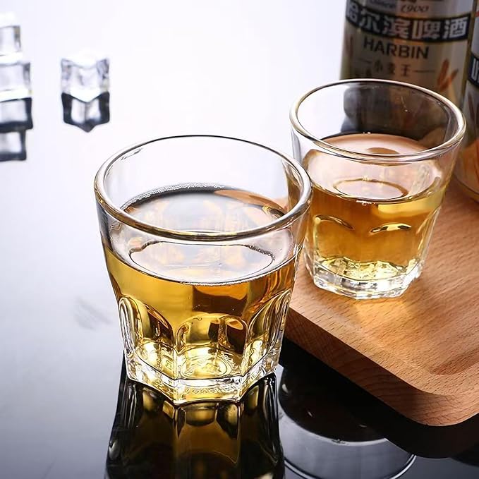 Shot Glasses Set 50ML/1.5oz.Small Espresso and LiquorGlasses for Whiskey TequilaVodka, Thick Glass Cups forPotter Style Cocktails Bar Party（2 Piece ）