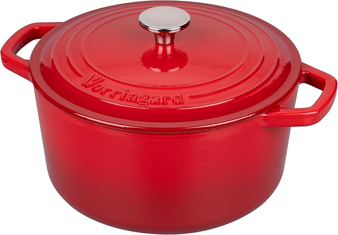 Enameled Cast Iron Dutch Oven Pot with Lid, for Bread Baking, Round Bread Oven- include Sourdough Bread Baking Supplies Set, 4.5QT, Red