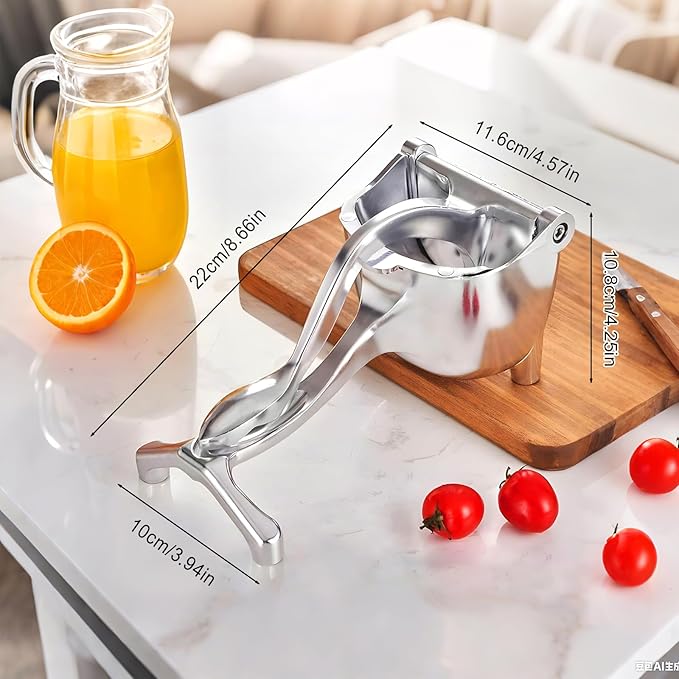 Aluminum Alloy Fresh Manual Lemon Juicer, 2025 New Upgraded Compact Citrus Press, Durable Lime Juicer for Extractor Fresh Lime Juice, Manual Juice Extractor for Home Kitchen Tool (Silver)