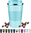 Insulated Coffee Tumblers with Flip Lid 12oz / 17oz, Stainless Steel Travel Coffee Mug Leak Proof, Vacuum Insulated Coffee Mug Reusable Cup, Keeps Cold and Hot for Coffee Tea