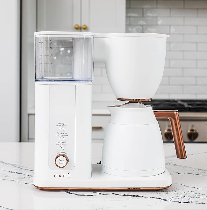 Café Specialty Drip Coffee Maker | 10-Cup Insulated Thermal Carafe | WiFi Enabled Voice-to-Brew Technology | Smart Home Kitchen Essentials | SCA Certified, Barista-Quality Brew | Matte White