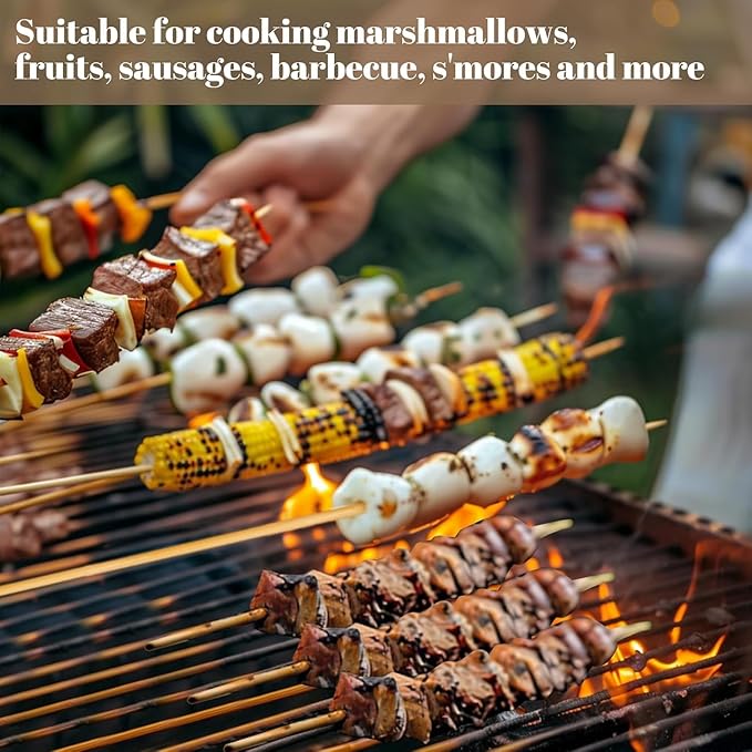70PCS Marshmallow Roasting Sticks,30 Inch Marshmallow Sticks for Fire Pit 5mm Thick Bamboo Skewers for Smores Roaster Barbecue Campfire,Weddings and Plant Stakes