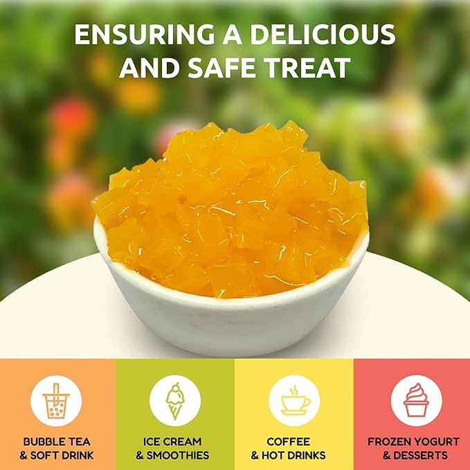 Fanale Coconut Jelly Topping nata de coco for Bubble Tea | Mango Star Jelly Topping for Boba Tea, Smoothies, Slushes, Desserts 400g(Pack Of 1)