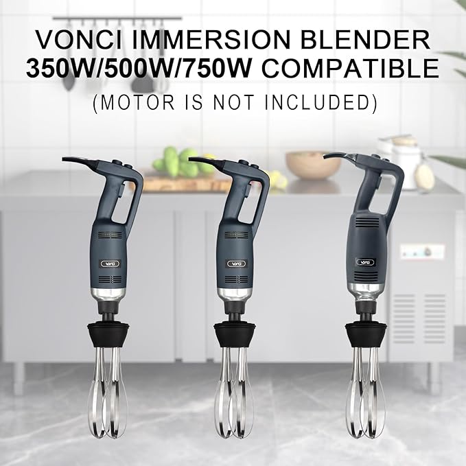 VONCI 10inch Detachable Whisk Attachment. 350W, 500W & 750W Commercial Immersion Blender Compatible.