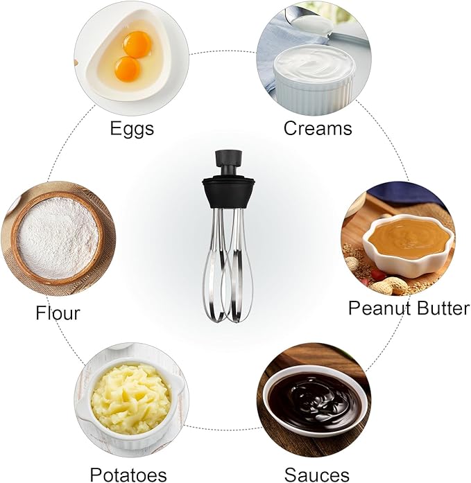VONCI 10inch Detachable Whisk Attachment. 350W, 500W & 750W Commercial Immersion Blender Compatible.