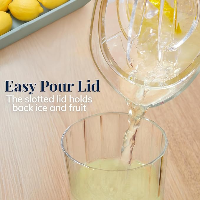 US Acrylic 72oz Acrylic Clear Acrylic Pitcher with Lid, Reusable, BPA-free, Indoor and Outdoor Pitcher for Water, Lemonade, Juice, and Soda Pop