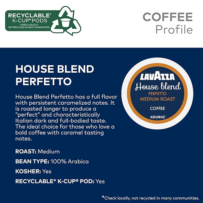 Lavazza Favorites Collection Variety Pack, Single Serve Keurig® K-Cup® Pods, Light and Medium Roast Coffees, 64-Count Box