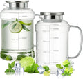 Glass Pitcher with Lid, 2 PACK 74 oz/2.2L Water Pitcher, Clear Borosilicate Glass Water Carafe for Cold Brew, Coffee, Lemonade, Iced SunTea,Beverage, Heat Resistant Water Glass Jug