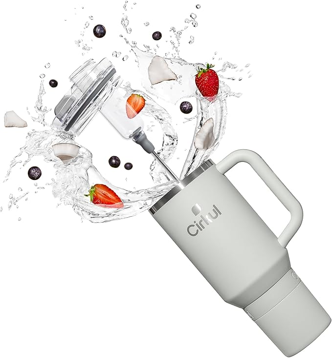 Cirkul 40oz. Fog Stainless Steel Tumbler with Handle, All-Day StrawSip™, Double-Wall Insulated