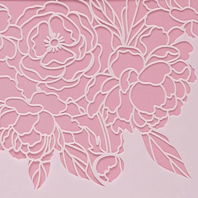 Large Cake Decorating Stencil (PEONIA) Peony Flower Pattern