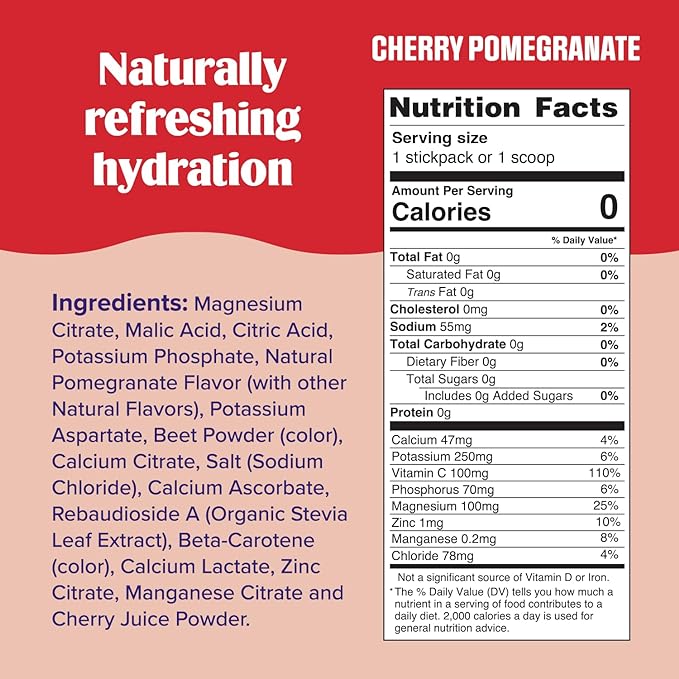 Ultima Replenisher Daily Electrolyte Powder Drink Mix – Sugar Free – Cherry Pomegranate, 90 Servings – Hydration Powder with 6 Electrolytes & Minerals – Keto Friendly, Vegan, Non-GMO