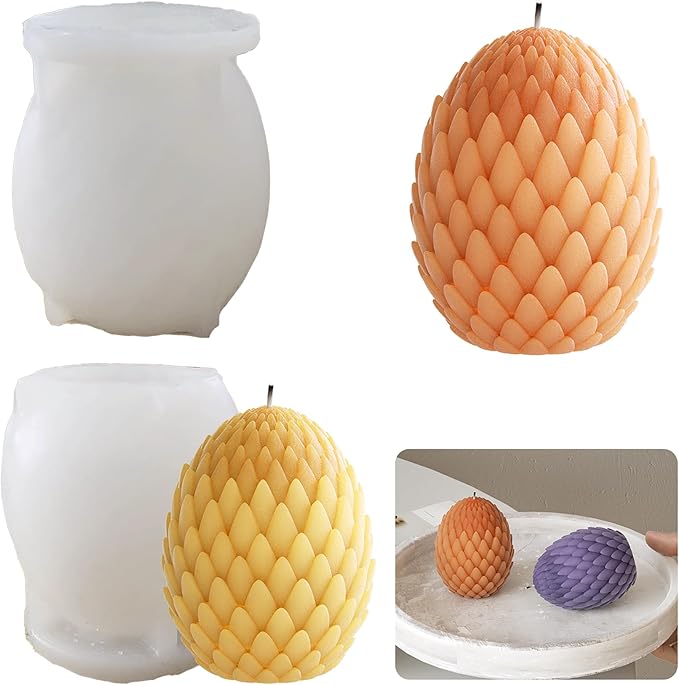Dragon Egg & Scale Molds - Silicone Resin Casting Molds for 3D Animal & Wave Candle Decor