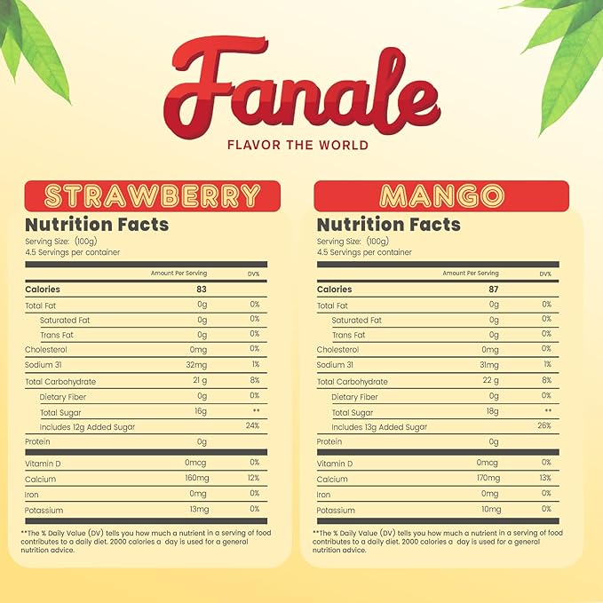 Fanale Strawberry Mango Popping Boba Pearls, Vegan, Non GMO, Gluten Free, Fat Free, Perfect for Bubble Tea, Smoothies, Ice Cream, Desserts, and Beverage 2 lb (1 lb X 2).
