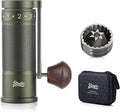 Bincoo Manual Coffee Grinder with Foldable Handle– External Setting Hand Coffee Grinder with Steel Burr,Compact and Portable for Home/Travel/Camping(Green)