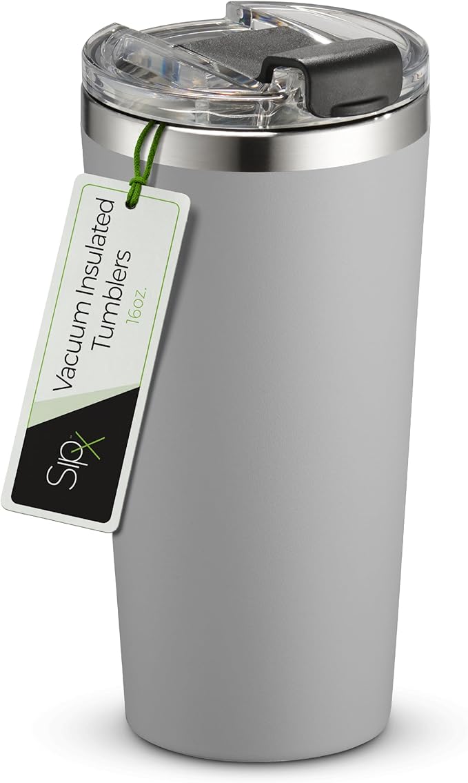 SIPX™ Triple-Insulated Tumblers - 16oz. Premium Modern Tumbler With Lid, insulated Cup Keeps Hot For 6 Hours, Stainless Steel Tumbler Made Of Sustainable Material, Coffee Travel Mug For Home & Office