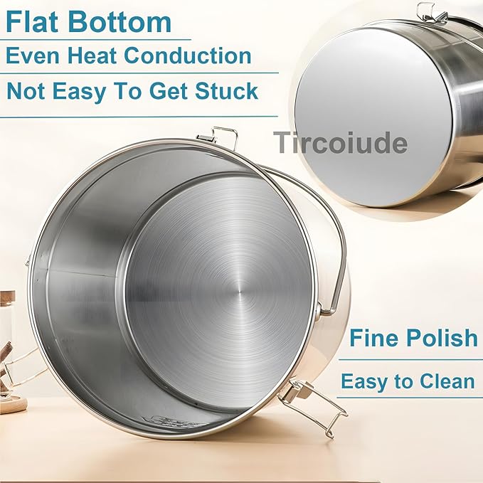 6L 1.5 gal Stainless Steel airtight Canister with Hand Airtight Lid Metal Storage Bucket, 304 Durable Food Storage Containers for Flour, Grain, Oil, Rice, Sugar Cereals Dispenser