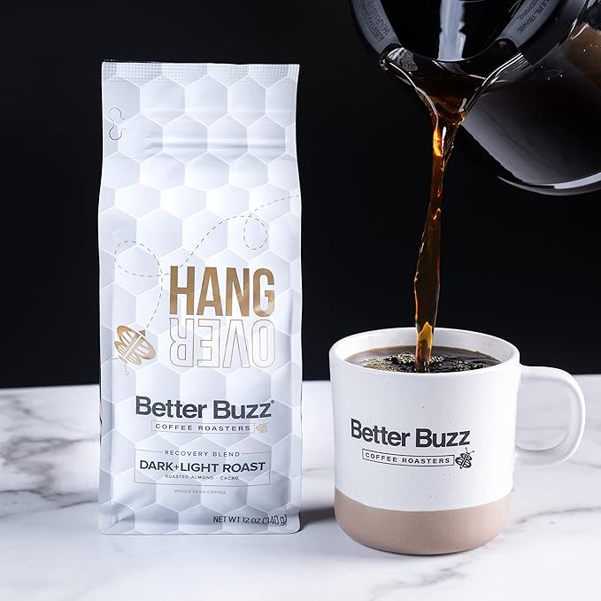 Better Buzz Hangover Blend Dark Roast Light Roast Whole Bean Coffee 12oz.