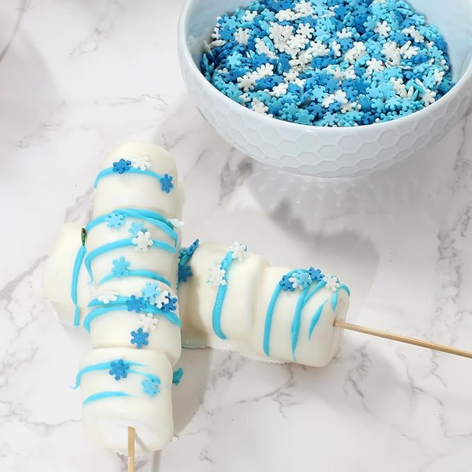 Snowflake Confetti - 10 ounces - Christmas Sprinkles - Winter Jimmies - Candy Dessert Toppings for Cake, Cupcake, Cookie Decorating