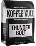 Koffee Kult Thunder Bolt - Whole Bean Coffee, Dark French Roast, 100% Arabica, Robust Blend, Bold Strong Artisan Flavor, 12oz Resealable Package