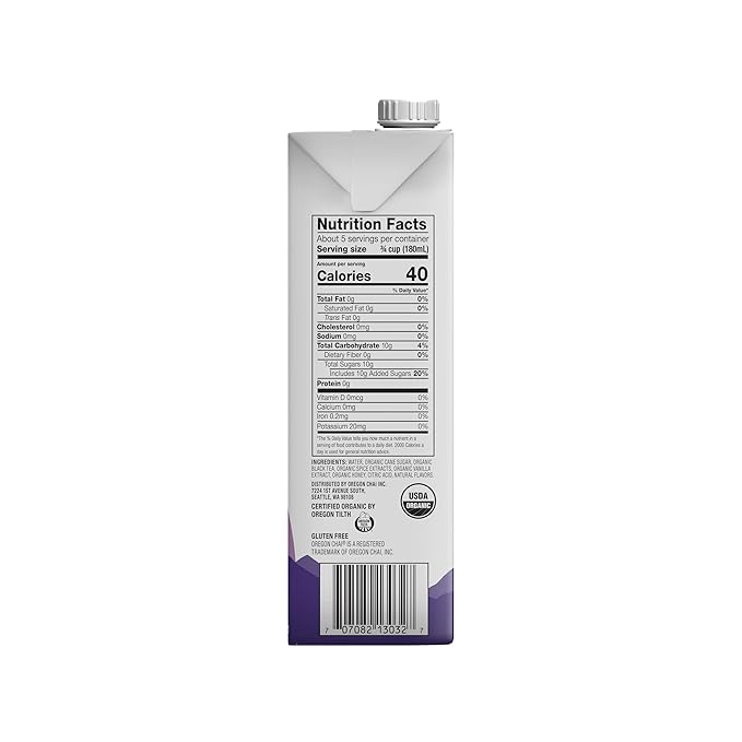 Oregon Chai Slightly Sweet Chai Tea Latte Concentrate, 32 Fl Oz (Pack of 2)