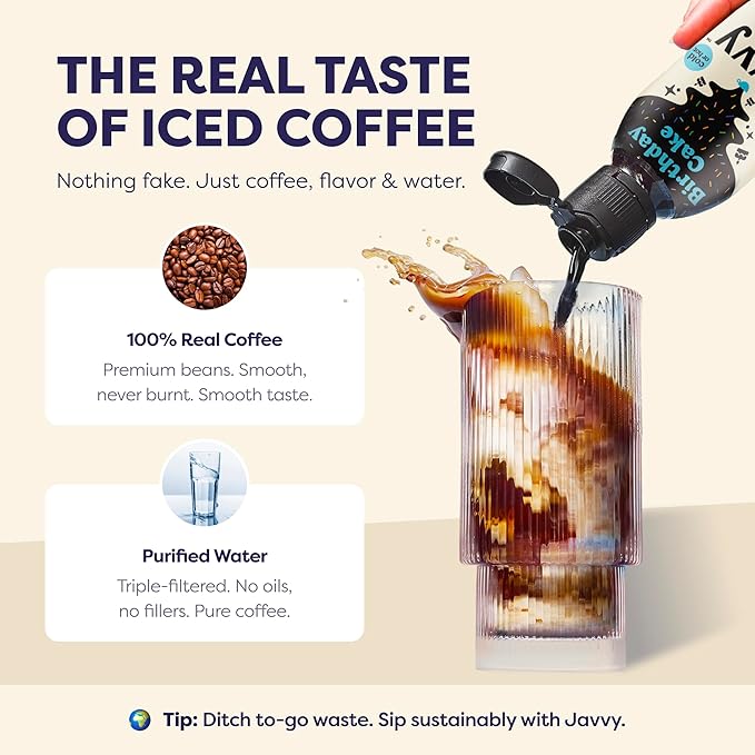 Coffee Concentrate - Limited Release Flavors - Cold Brew Coffee, Perfect for Hot or Iced Instant Coffees, Hot Drinks, Cold Brew Concentrate, 35 Servings - Birthday Cake
