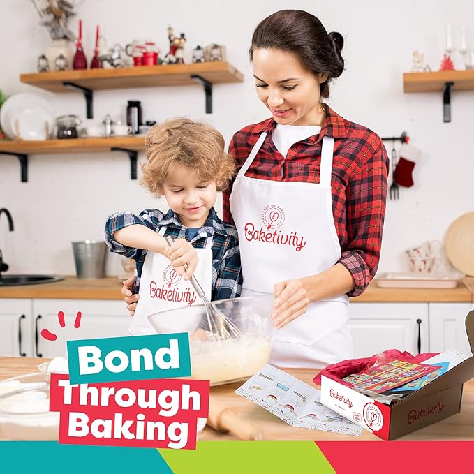 BAKETIVITY Kids Baking DIY Activity Kit - Bake Delicious Yum&m Jumbo Cookies- Real Fun Little Junior Chef Essential Kitchen Lessons, Includes Pre-Measured Ingredients and Easy to Follow Recipe.