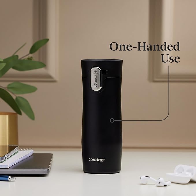 Contigo West Loop 3.0 Stainless Steel Insulated Travel Mug, Leak Proof with AutoSeal Lid, 16oz, Matte Black