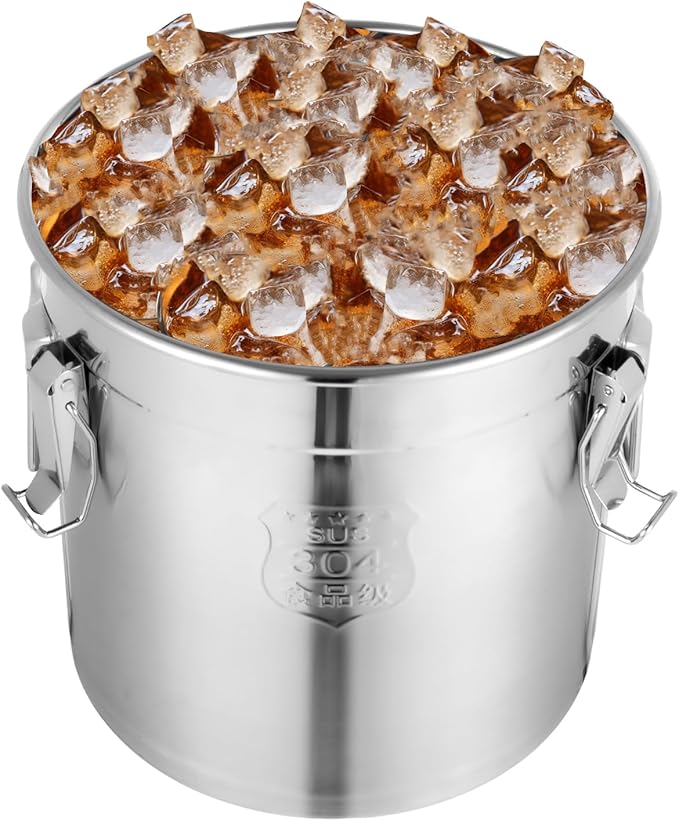 1115 OZ Stainless Steel Canister Rice Cereal Grain Storage Containers with Lid Airtight Coffee Bean Storage Milk Flour Sugar Food Storage for Home Bar Restaurant (33L/1115 OZ)