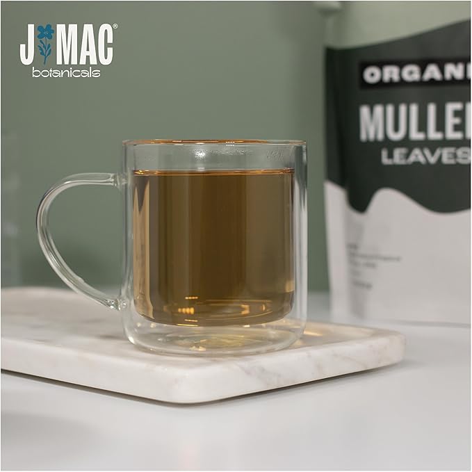 J Mac Botanicals Organic Mullein Leaves (4 oz) Certified USDA Organic. Loose Leaf Mullein Herbal Tea