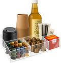Acrylic Coffee Bar Station – Snack Tea Organizer & Storage Holder for Office Coffee Table – Perfect Countertop Setup for Syrup, Creamer, and Snack Accessories