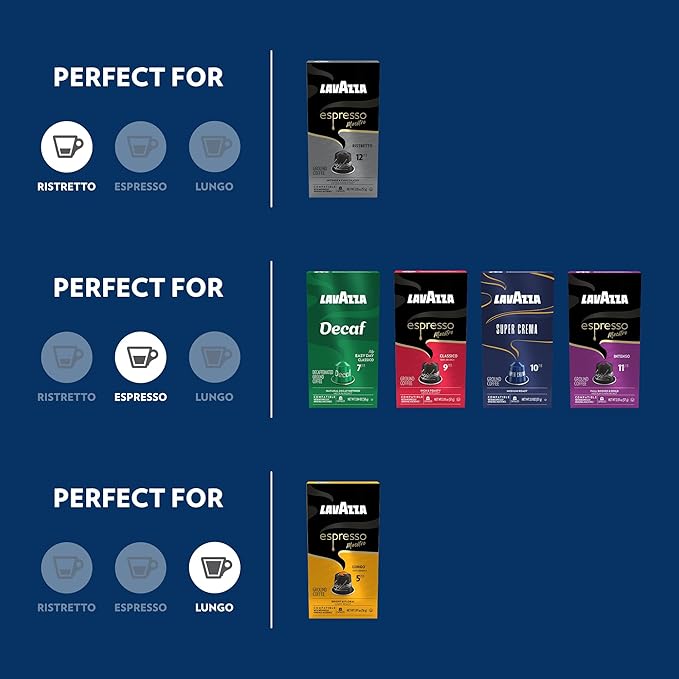 Lavazza Espresso Favorites Collection of Aluminum Capsules Compatible with Nespresso* Original Machines, Contains Light, Medium, and Dark Espresso Roast (60 Capsules)