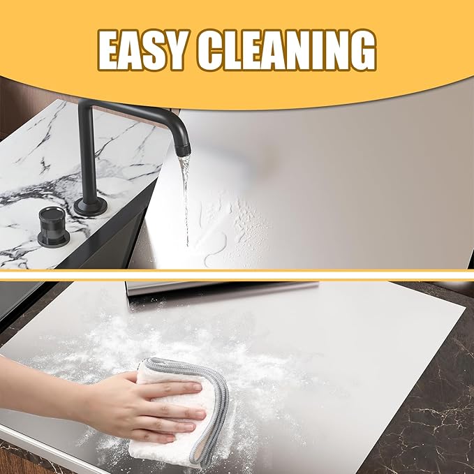 Stainless Steel Chopping Board Extra Large Cutting Board with Lip Stove Top Pastry Board Kneading Board Baking Board with Rolling Pin for Meat Vegetables Fruits Cheese Bread,31.5x 22.8 Inch