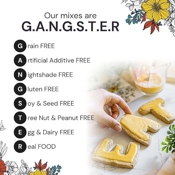 eat G.A.N.G.S.T.E.R. Sugar Cookie Mix - Allergy-Friendly Baking Mix, Grain-Free, No Dairy, Nuts, Gluten, Dairy - For Paleo & AIP Diets, Bake Cookies, Cut-Outs, Fruit Crumbles, Pie Crust & S'mores