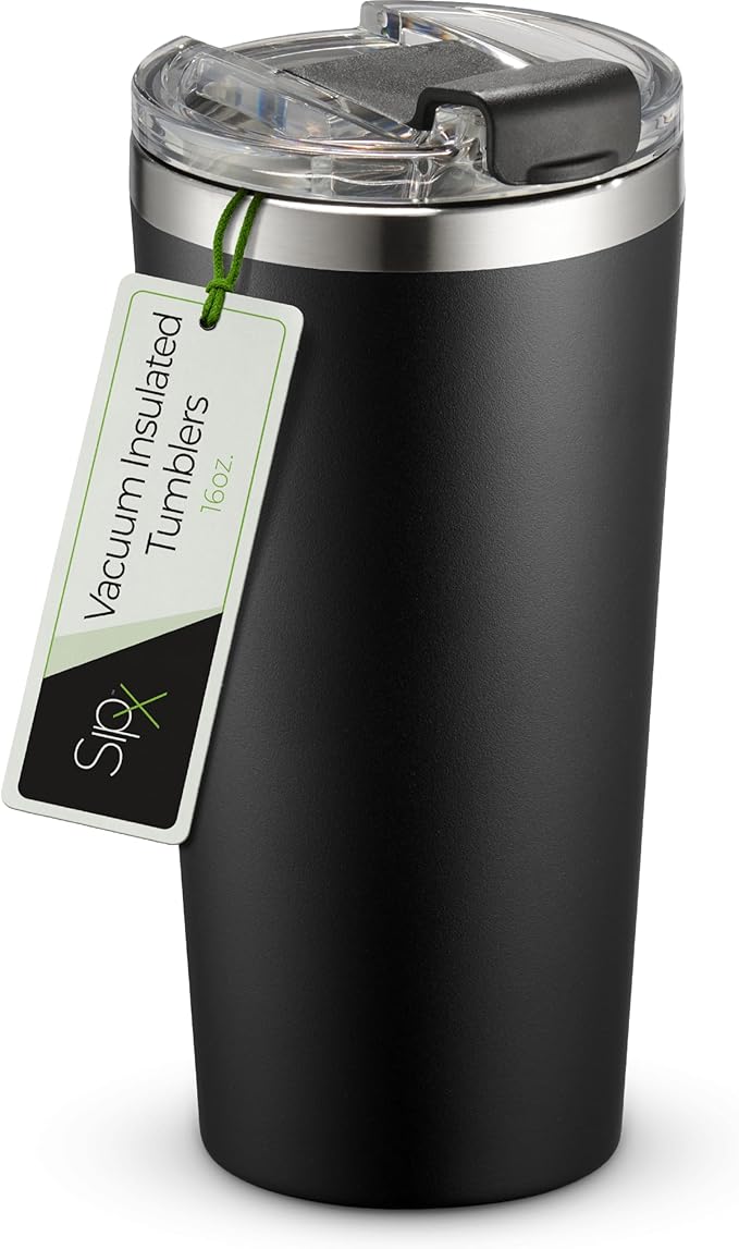 SIPX™ Triple-Insulated Tumblers - 16oz. Premium Modern Tumbler With Lid, insulated Cup Keeps Hot For 6 Hours, Stainless Steel Tumbler Made Of Sustainable Material, Coffee Travel Mug For Home & Office