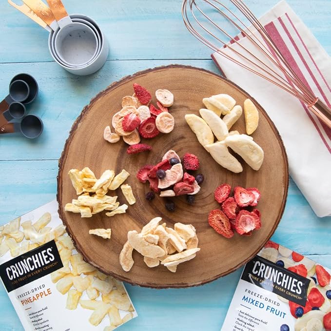 Crunchies Freeze-Dried Fruits, 100% All Natural Crispy Fruit, Non GMO and Kosher, Resealable Freeze Dried Fruit Snack Packs, Pack of 6 (Pineapple)