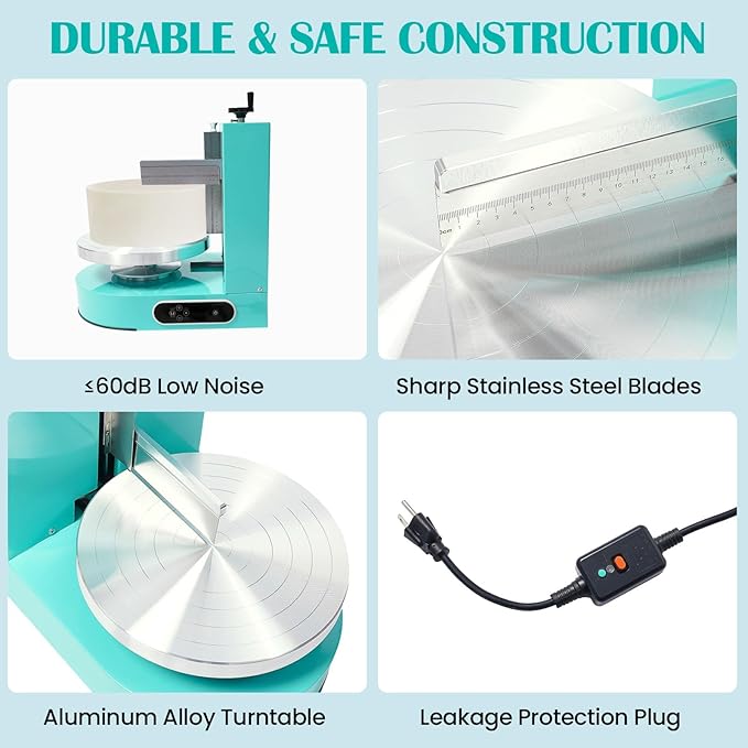 Cake Decorating Machine, Tabletop Cake Frosting Machine for 4-12inch Cakes, Cream Spreading Automatic Frosting Turntable with Graduated Scraper, for Cake Shops, Dessert Shops, Households