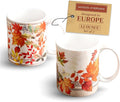 Maison d' Hermine Coffee Mug with Handles Fine Bone China Mugs Pack of Two Tea Cups for Hot Beverages Cappuccino Latte Home Restaurant Office Perfect for Gift (Amarante, 12 Ounce)