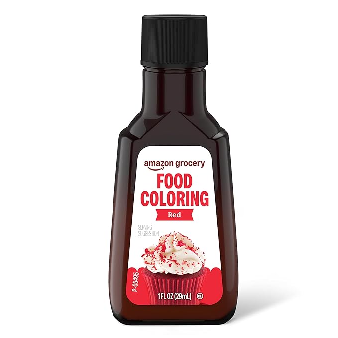 Amazon Grocery, Red Food Coloring, 1 Fl Oz (Previously Amazon Fresh, Packaging May Vary)