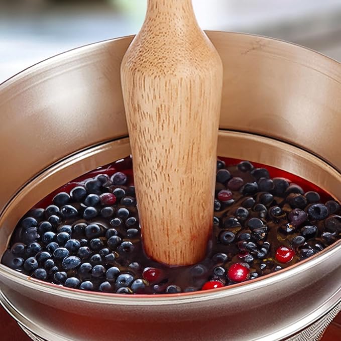 HIC Kitchen Pestle for Chinois, Cone-Shaped, Wood, 8-Inches