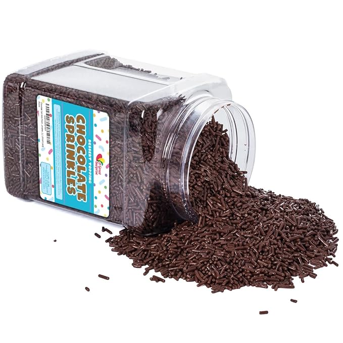 A Great Surprise Chocolate Sprinkles - 2.2 Pounds - Chocolate Jimmies for Ice Cream - Toppings for Baking, Cake Decorating, Cookies, Cupcake