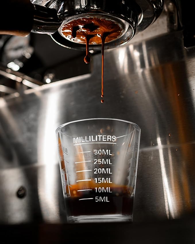 Shot Glasses Measuring Cup Set 6 Pack Espresso Shot Glasses Liquid Heavy Glass 26-Incremental Measurement 1 OZ, 2 TBS, 6 TSP, 30 ML Kitchen Tools(White)