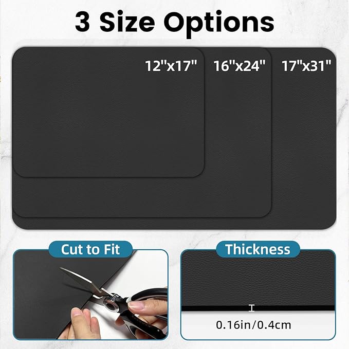 PoYang 31"x17" Coffee Mat X-Large, Coffee Bar Accessories for Countertop, Absorbent Dish Drying Mat, Anti-Slip and Hide Stain Pad for Espresso Machine, Espresso Maker and Kitchen Counter, Black