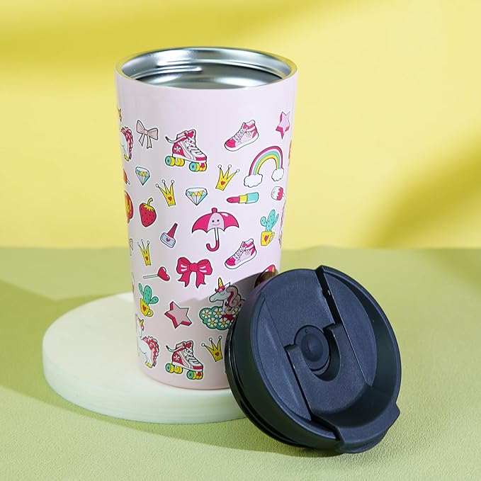 BJPKPK 18oz Stainless Steel Insulated Tumbler With lid And Straw Travel Coffee Thermal Tumblers Cup For Women And Men,Passionate Pink