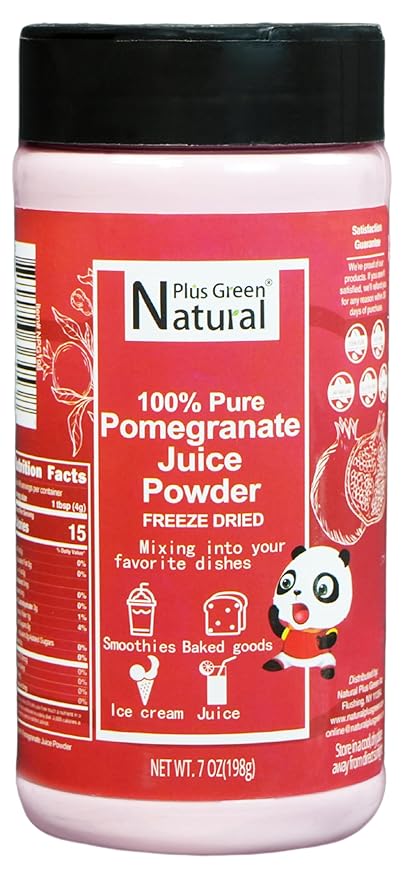 NPG Freeze-Dried Pomegranate Juice Powder 7 Oz, Seedless Fine Powder 100% Natural for Smoothies, Beverages, Baking, and Cooking, Vegan-Friendly, Light Pink Color