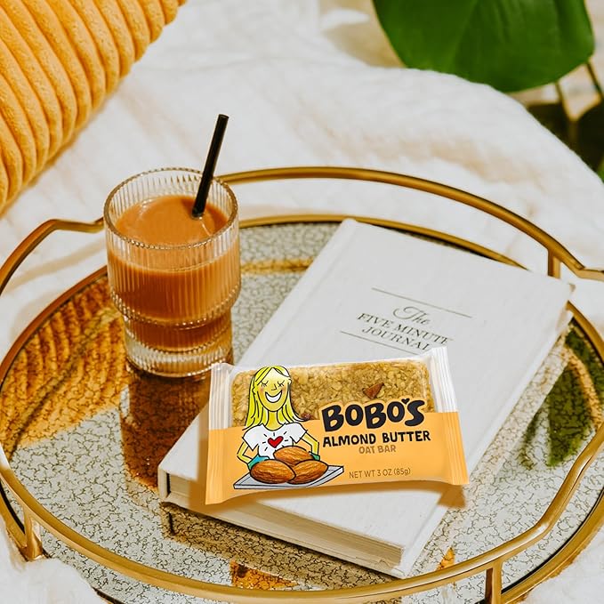 Bobo's Almond Butter Oat Bars, Gluten Free, Non-GMO, Whole Grain Oats, Pack of 12 | Snack Bars | On-the-Go | Made with Simple Ingredients